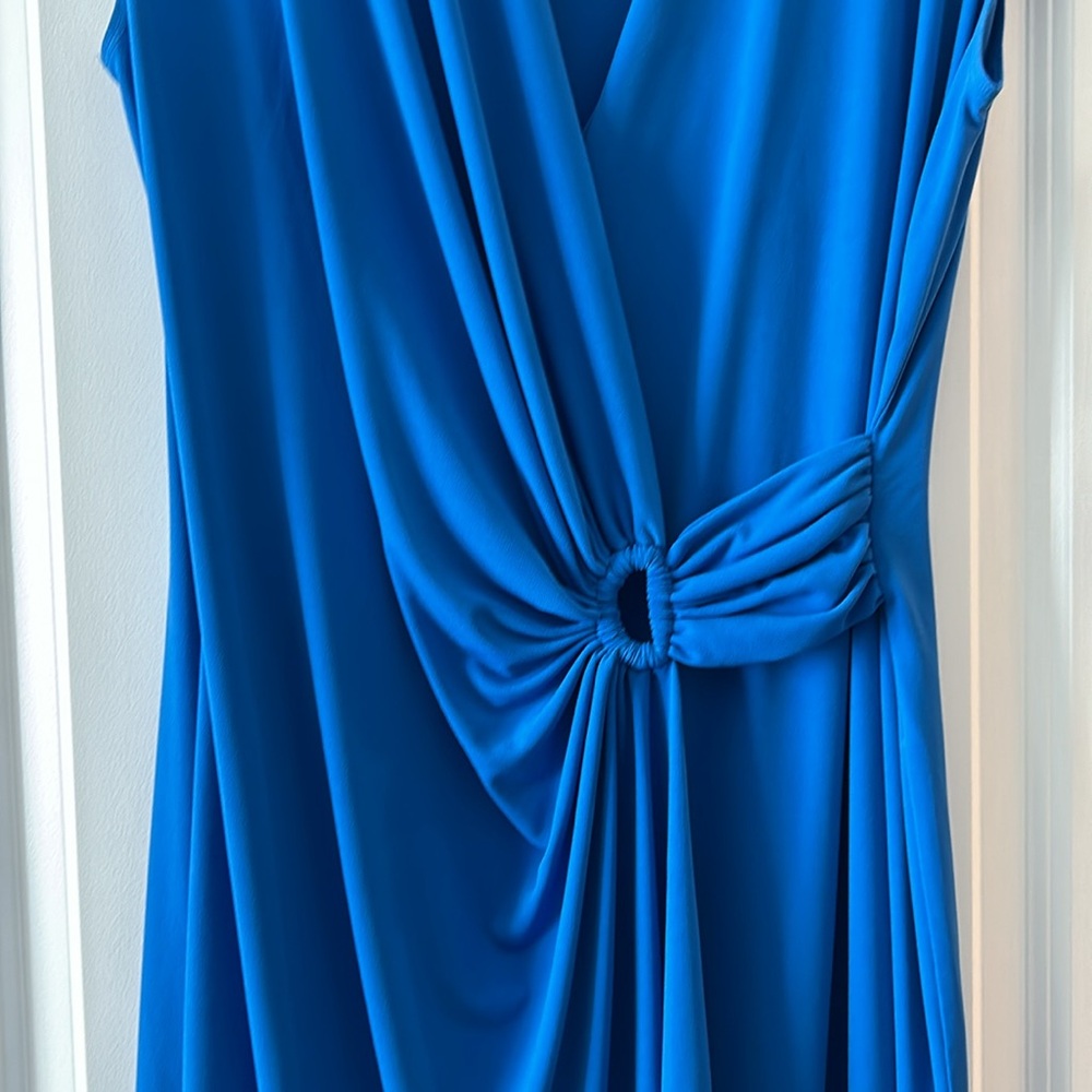 Tommy Bahama Clara faux-wrap dress in a beautiful blue size large like new - Picture 4 of 9